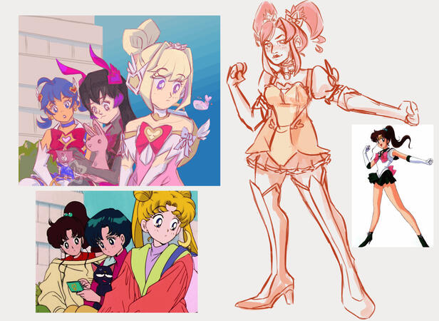 OW x Sailor Moon Sketches for Dokiwatch release